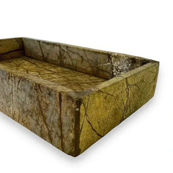 Vintage Stone Trinket Tray of Highly Veined Stone - Picture 3 of 5